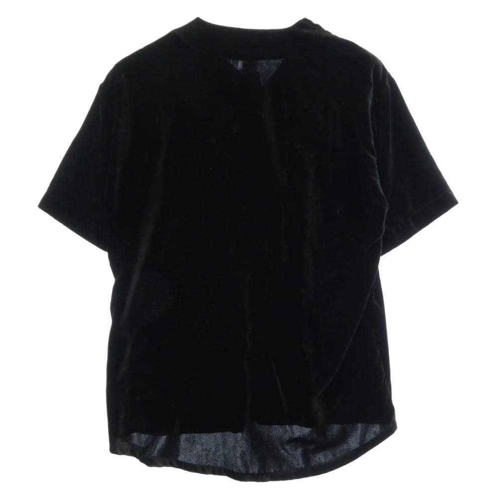 Supreme シュプリーム 25SS Velvet Baseball Jersey ベルベット ベースボール アーチロゴ ジャージ 半袖 シャツ ブラック系 S【中古】