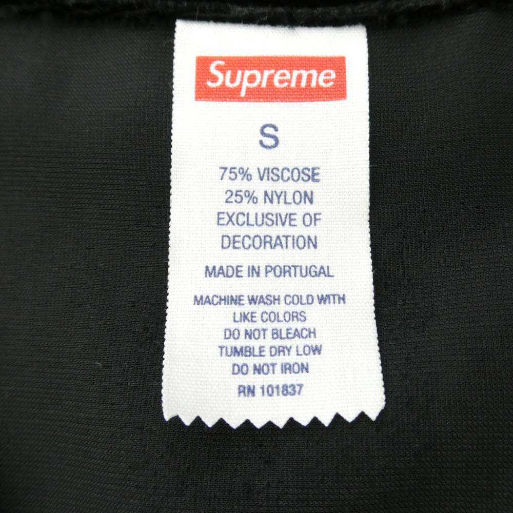 Supreme シュプリーム 25SS Velvet Baseball Jersey ベルベット ベースボール アーチロゴ ジャージ 半袖 シャツ ブラック系 S【中古】