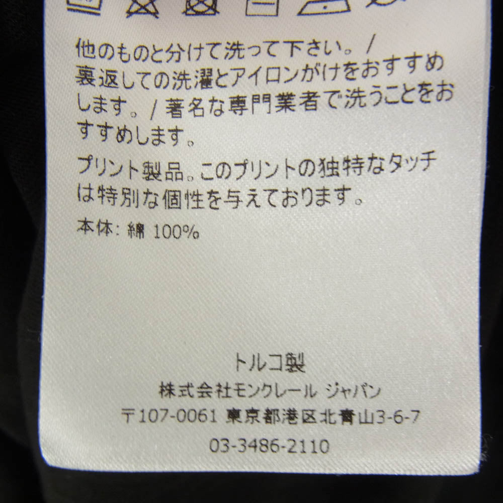 MONCLER モンクレール G20918D00002 MAGLIA T-SHIRT マグリア ベロア プリント 長袖 カットソー Tシャツ ブラック系 L【中古】
