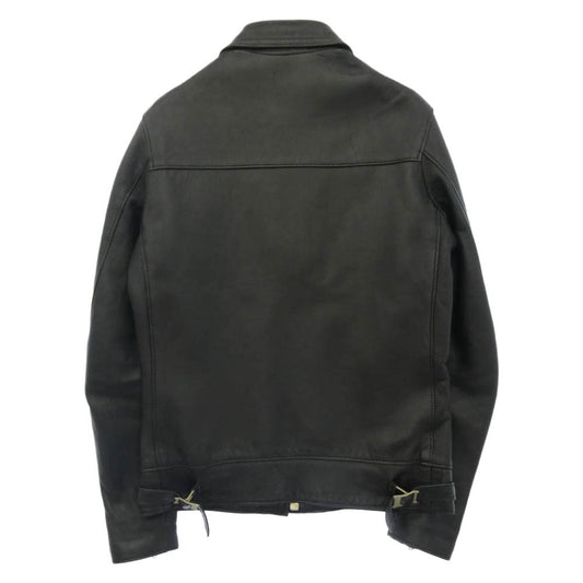 トリプルシックス イギリス製 レザー センタージップ シングル ジャケット ブラック ブラック系 34【中古】