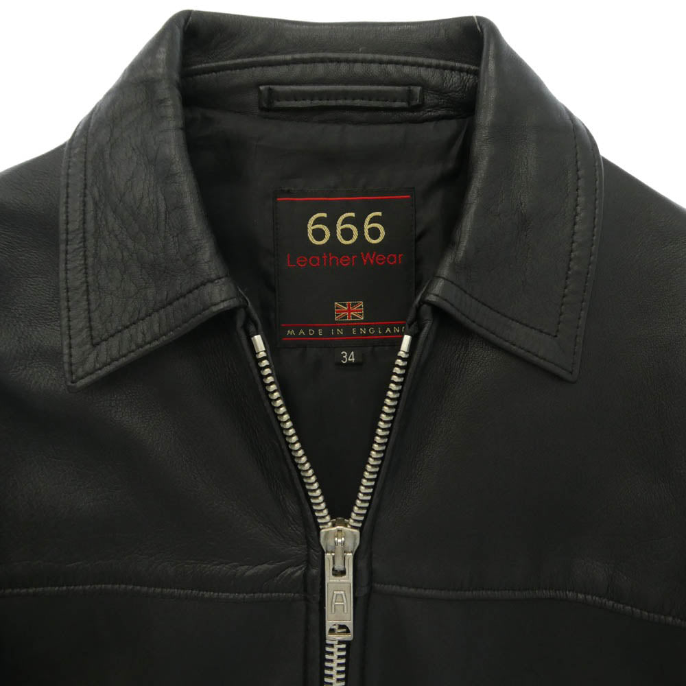 トリプルシックス イギリス製 レザー センタージップ シングル ジャケット ブラック ブラック系 34【中古】