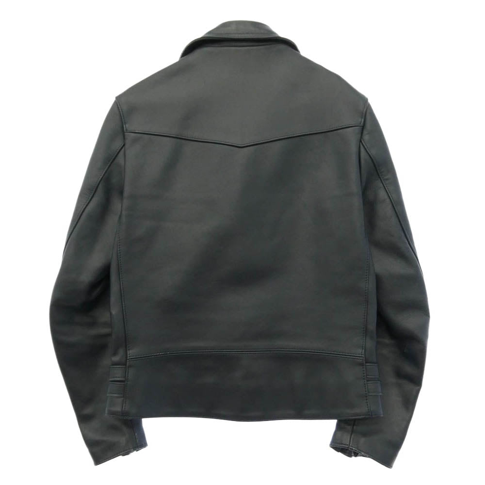 トリプルシックス STEER HIDE ステアハイド サイドベルト ダブル ライダース レザー ジャケット ダークネイビー系 36【中古】