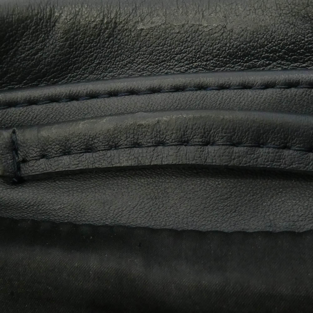 トリプルシックス STEER HIDE ステアハイド サイドベルト ダブル ライダース レザー ジャケット ダークネイビー系 36【中古】