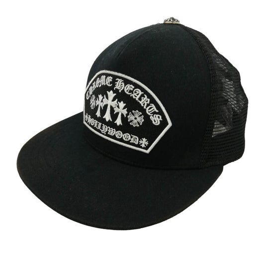 CHROME HEARTS クロムハーツ（原本無） TRUCKER CAP KING TACO HOLLYWOOD キングタコ ハリウッド 3セメタリークロス刺繍 メッシュ トラッカー キャップ 帽子 ブラック系 53-60【中古】