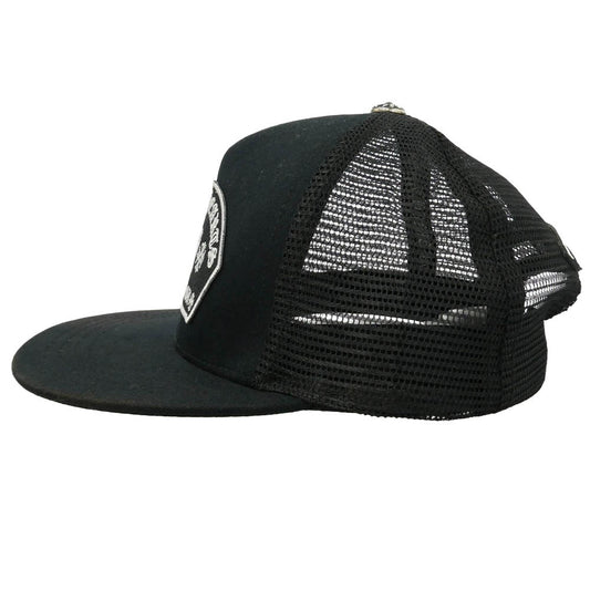 CHROME HEARTS クロムハーツ（原本無） TRUCKER CAP KING TACO HOLLYWOOD キングタコ ハリウッド 3セメタリークロス刺繍 メッシュ トラッカー キャップ 帽子 ブラック系 53-60【中古】