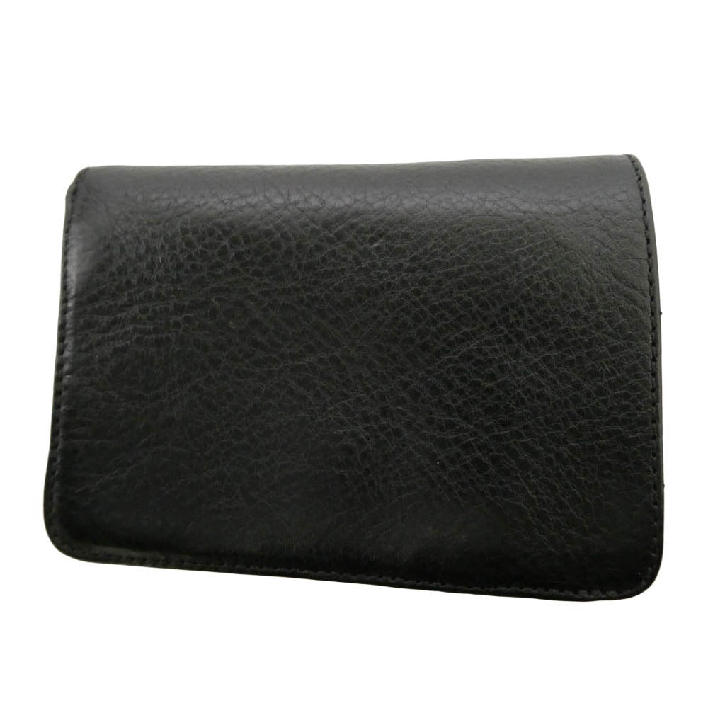 CHROME HEARTS クロムハーツ（原本無） JOEY ジョーイ スクロールラベル レザー ウォレット 財布 ブラック系 シルバー系【美品】【中古】