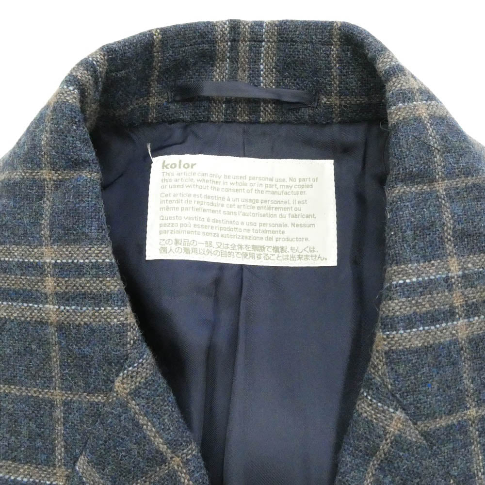 kolor カラー 21AW 21WCM-J11112 BEACON ビーコン ツイードチェック ダブルブレスト オーバーサイズ ジャケット ネイビー系 2【中古】