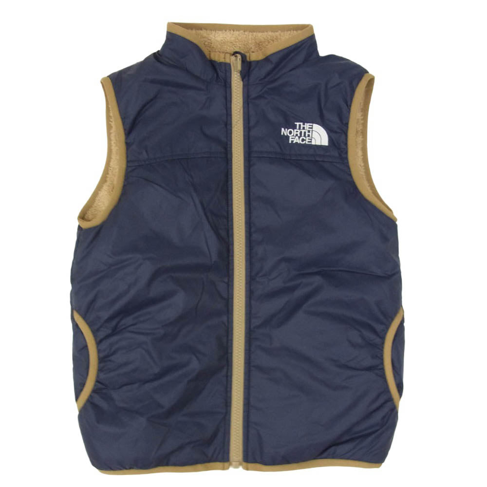 THE NORTH FACE ノースフェイス NYJ82034 リバーシブル コージ― フリース ベスト キッズサイズ ネイビー系 130【中古】