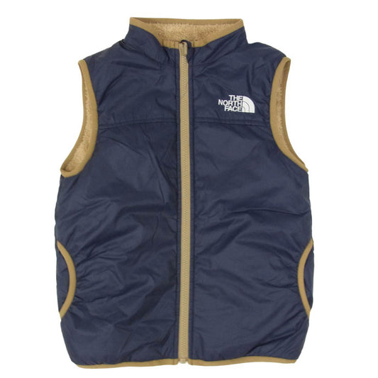 THE NORTH FACE ノースフェイス NYJ82034 リバーシブル コージ― フリース ベスト キッズサイズ ネイビー系 130【中古】