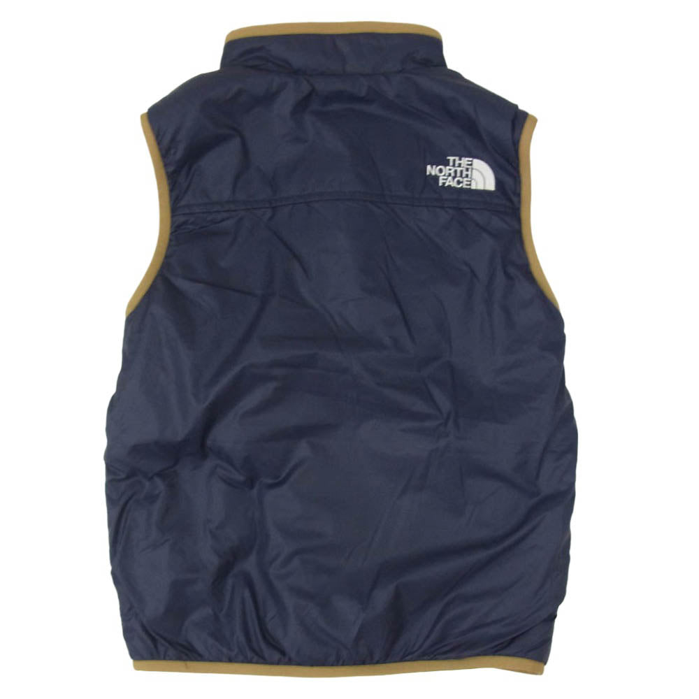 THE NORTH FACE ノースフェイス NYJ82034 リバーシブル コージ― フリース ベスト キッズサイズ ネイビー系 130【中古】