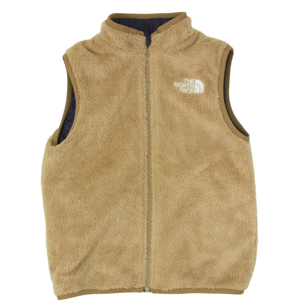 THE NORTH FACE ノースフェイス NYJ82034 リバーシブル コージ― フリース ベスト キッズサイズ ネイビー系 130【中古】