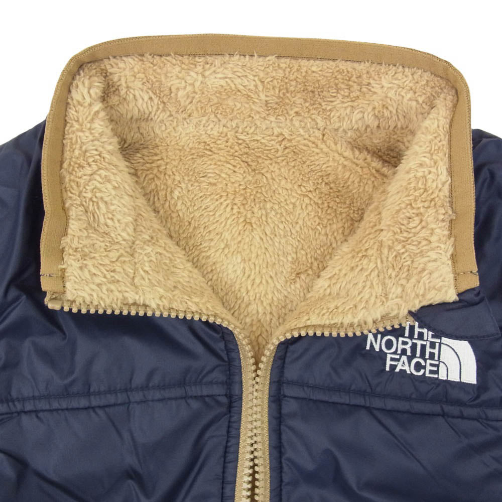 THE NORTH FACE ノースフェイス NYJ82034 リバーシブル コージ― フリース ベスト キッズサイズ ネイビー系 130【中古】