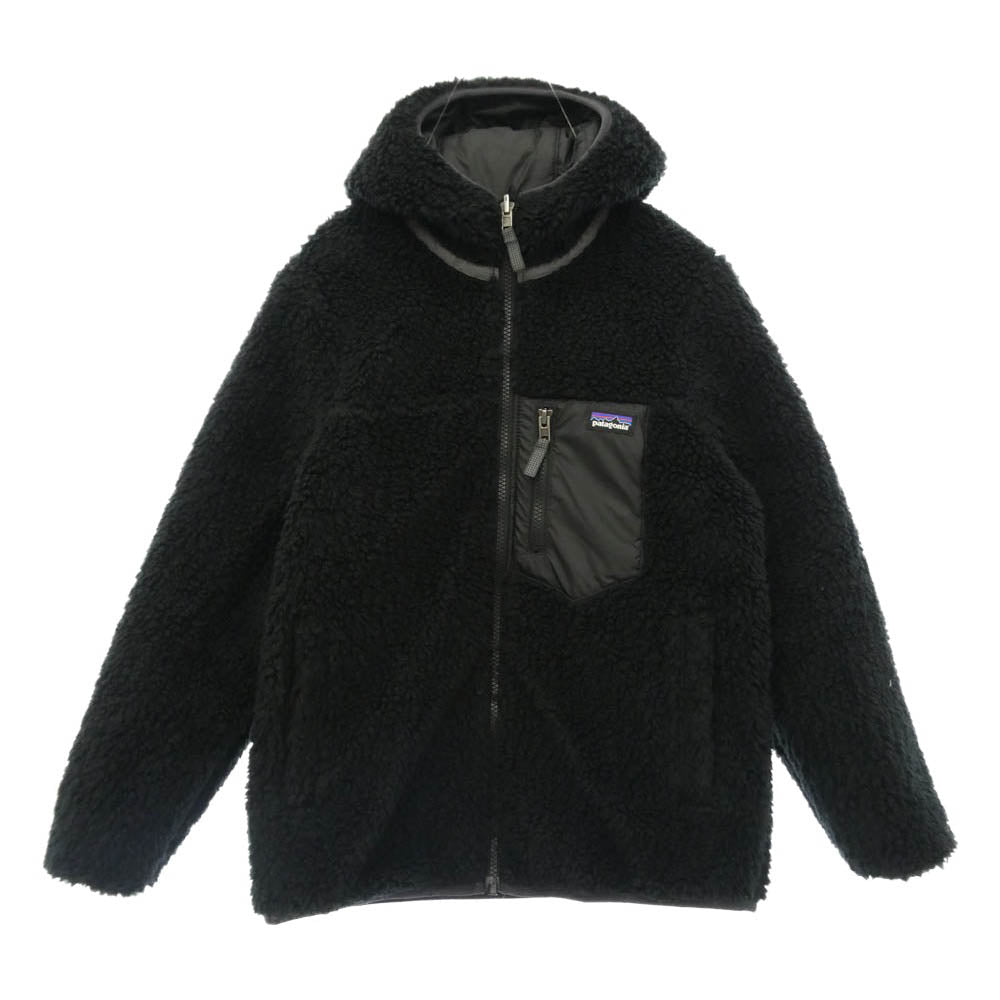 patagonia パタゴニア 14322 ボーイズ リバーシブル レディフレディフーディ フリース ジャケット ブラック系 M 10【中古】
