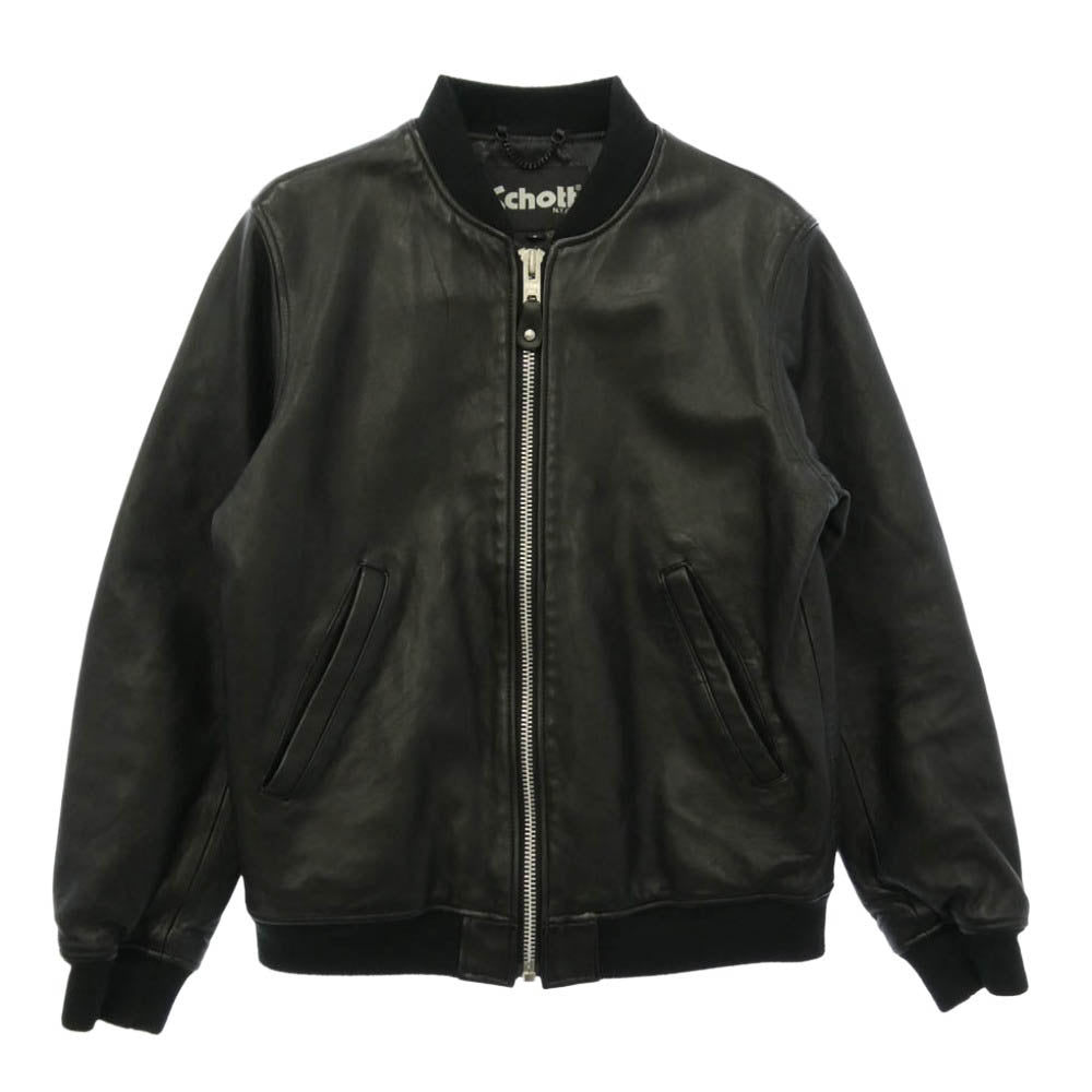 schott ショット BOWERY JACKET バワリー ジャケット レザー ブルゾン ブラック系 S【中古】