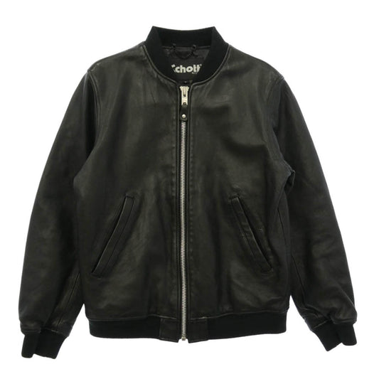 schott ショット BOWERY JACKET バワリー ジャケット レザー ブルゾン ブラック系 S【中古】