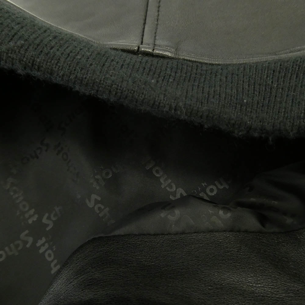 schott ショット BOWERY JACKET バワリー ジャケット レザー ブルゾン ブラック系 S【中古】