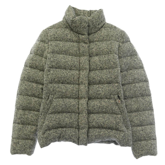 MONCLER モンクレール 120934594705 CARDERE カルデール ロゴワッペン 裏地ドット ウール生地 スタンドカラー ダウンジャケット グレー系 1【中古】