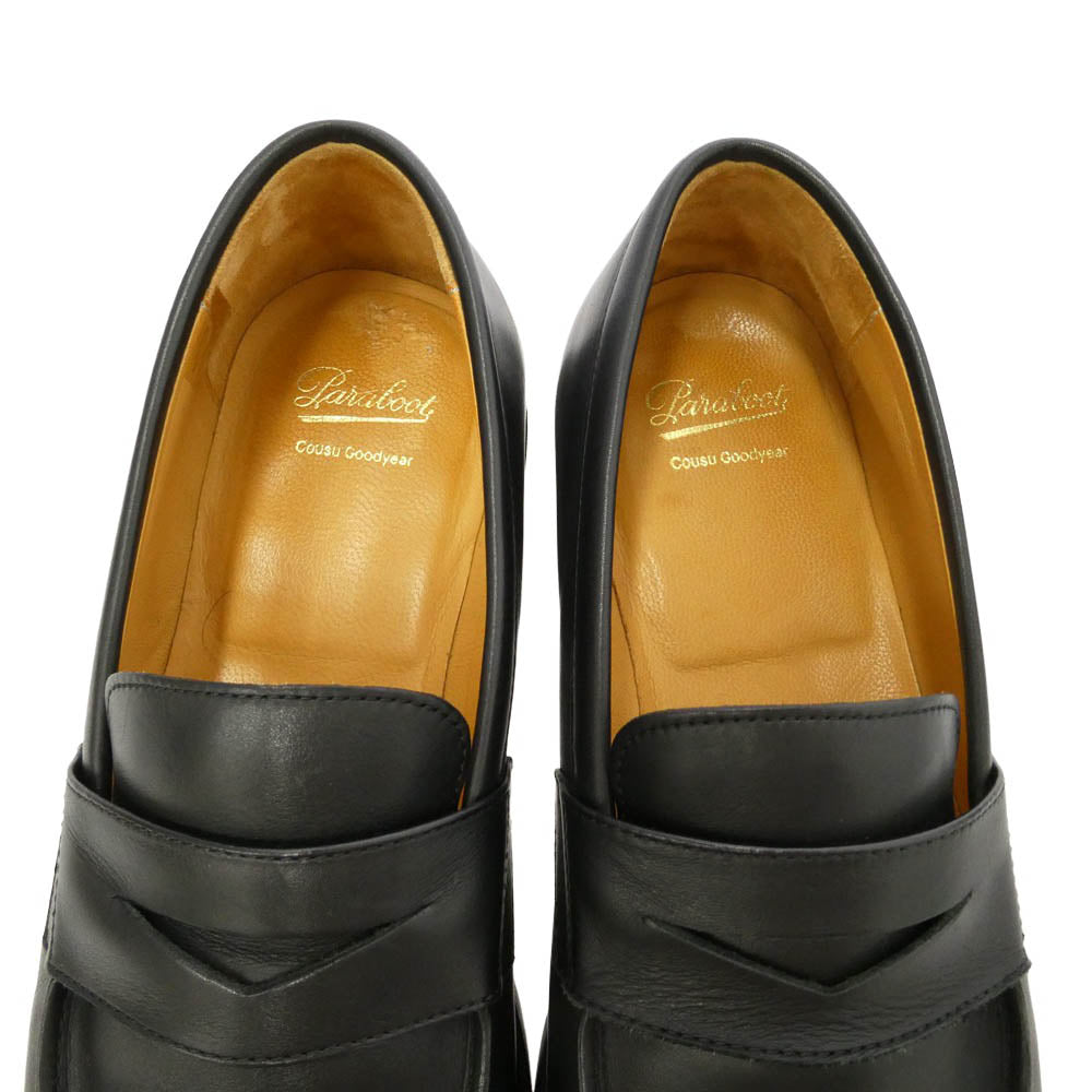 Paraboot パラブーツ 228112 ADONIS H アドニス GALAXY SOLE ギャラクシーソール レザー ローファー シューズ ブラック系 UK7.5【中古】