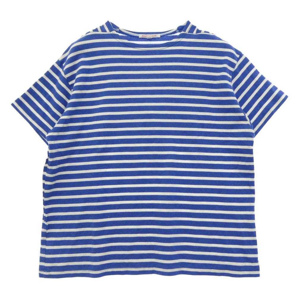 ネセサリーオアアンネセサリー ボーダー コットン 半袖 Tシャツ カットソー ブルー系 ホワイト系 M【中古】