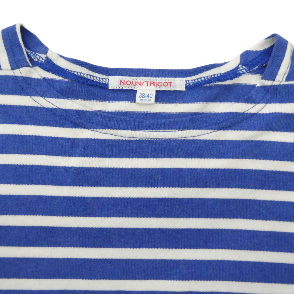 ネセサリーオアアンネセサリー ボーダー コットン 半袖 Tシャツ カットソー ブルー系 ホワイト系 M【中古】