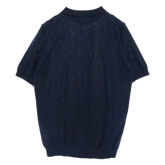 リナシェンテ サマーニット クルーネック 半袖 Tシャツ ネイビー系 50【中古】