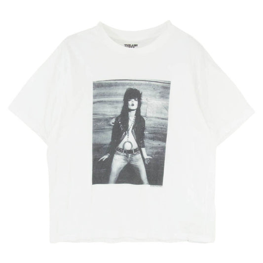 MINEDENIM マインデニム Stie-lo × Irina.L The front T-SH イリーナ・ラザレアヌ グラフィック プリント コットンシングルジャージー 半袖 Tシャツ ホワイト系 M【中古】