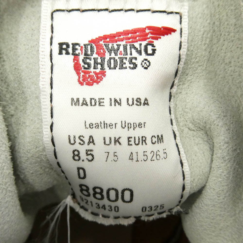 RED WING レッドウィング 8800 6-inch Classic Moc 6インチ クラシックモック スエード ラフアウトレザー ワークブーツ ライトブルー系 US8.5【極上美品】【中古】