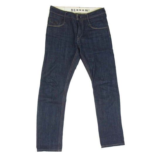 DENHAM デンハム SKIN スキン 革パッチ ジップフライ デニムパンツ ジーンズ インディゴブルー系 29【中古】