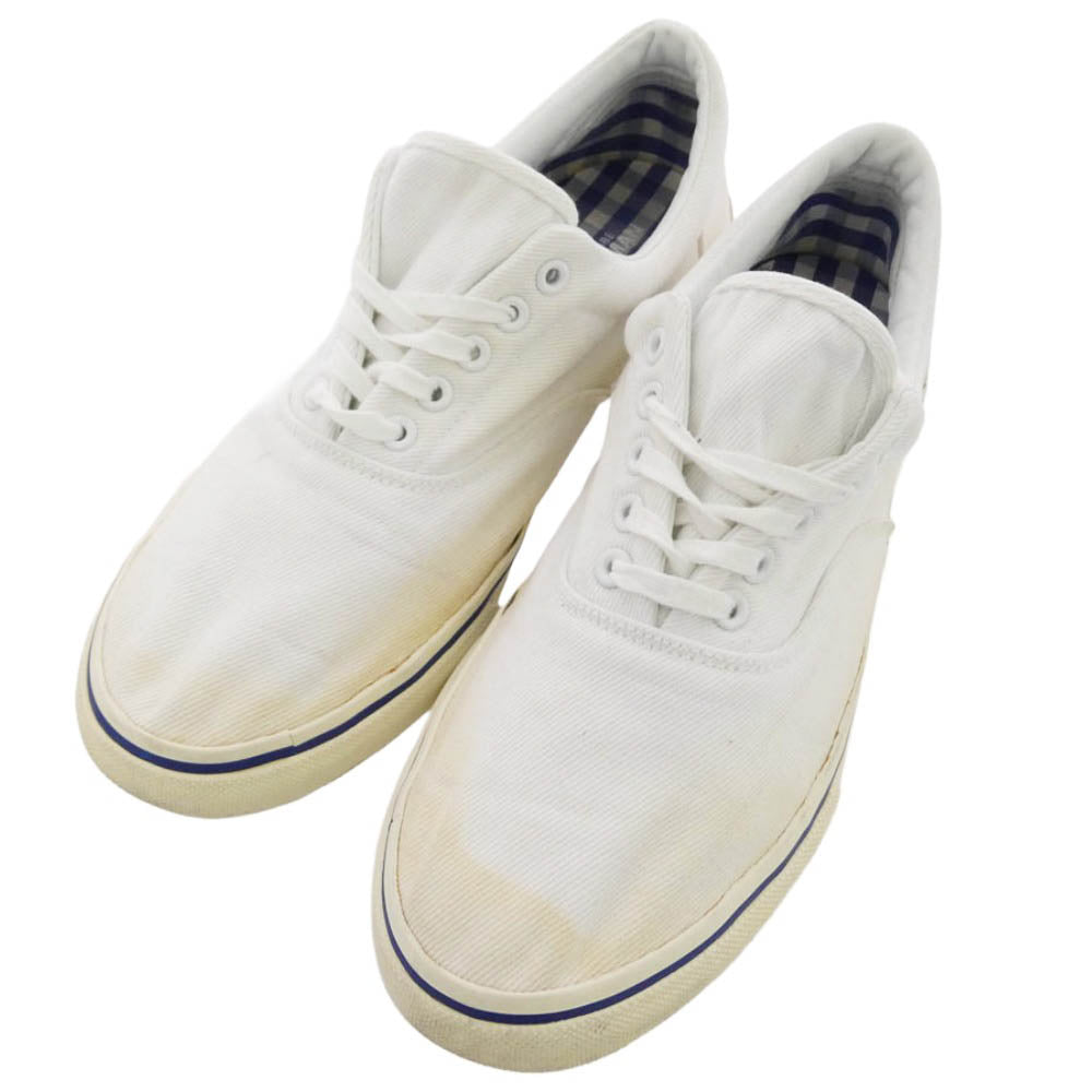 JUNYA WATANABE COMME des GARCONS MAN ジュンヤワタナベコムデギャルソンマン ギンガムチェック キャンバス ローカット スニーカー ホワイト系 実寸参照【中古】