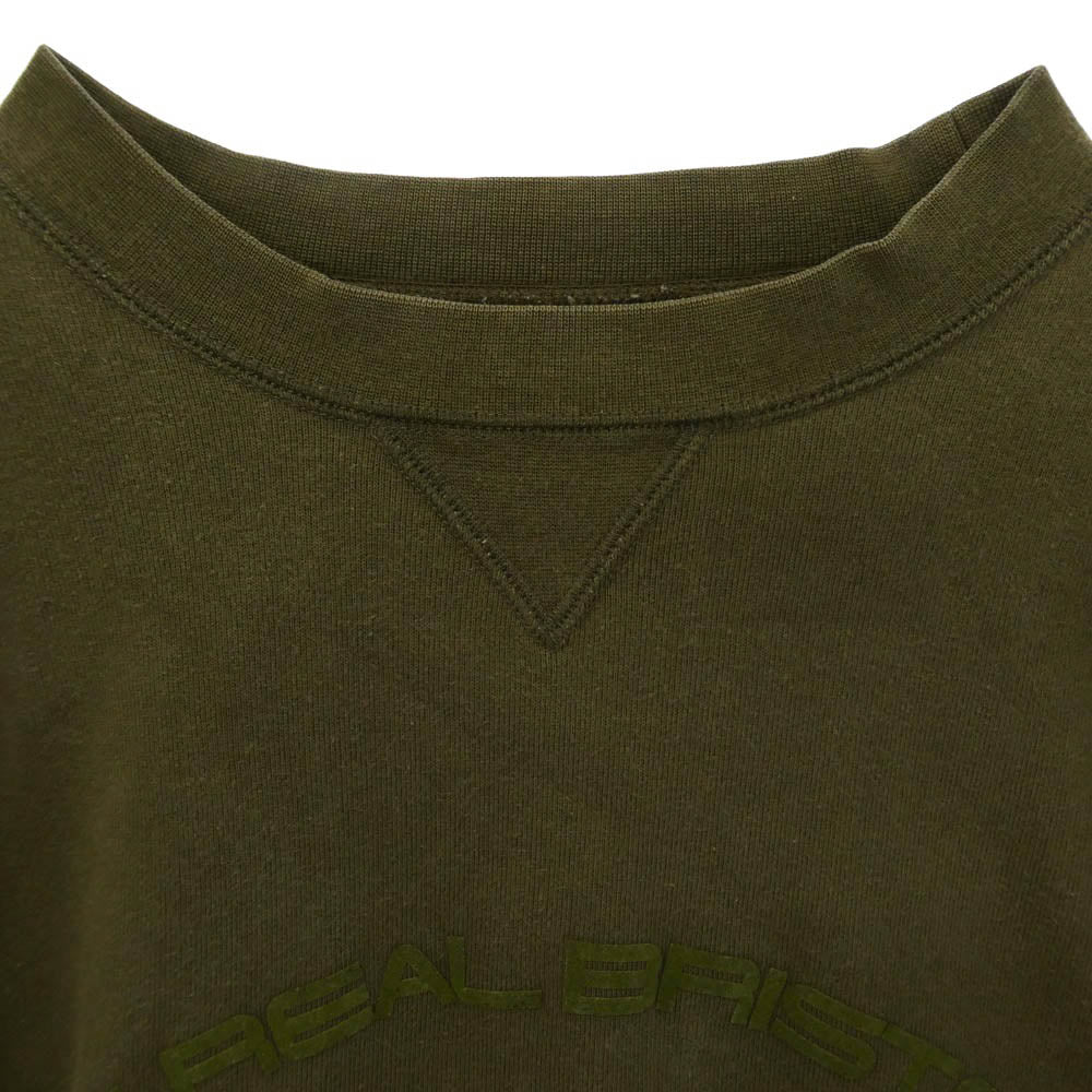 F.C.R.B. エフシーアールビー NIKE ナイキ × NIKE ナイキ アーチロゴ Vガゼット 長袖 スウェット トレーナー カーキ系 M【中古】