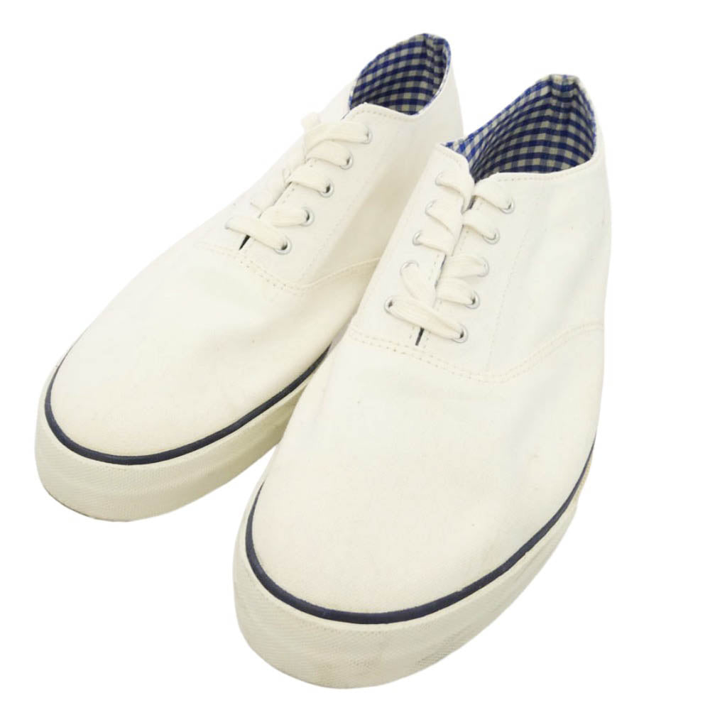 JUNYA WATANABE COMME des GARCONS MAN ジュンヤワタナベコムデギャルソンマン ギンガムチェック キャンバス ローカット スニーカー ホワイト系 L【中古】