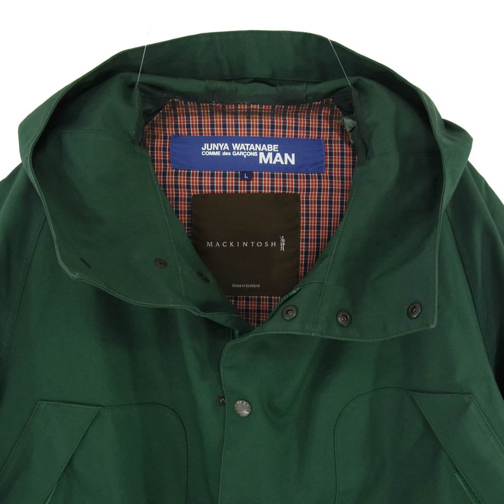 JUNYA WATANABE COMME des GARCONS MAN ジュンヤワタナベコムデギャルソンマン Mackintosh マッキントッシュ 10SS WE-J401 AD2009 MACKINTOSH マッキントッシュ ゴム引き ジップ アップ ジャケット グリーン系 L【中古】