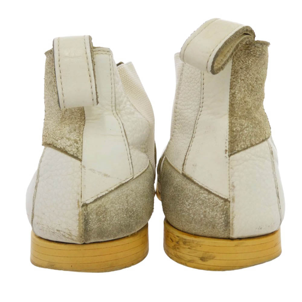 COMME des GARCONS HOMME PLUS コムデギャルソンオムプリュス 13aw サイドゴア レザー パッチワーク ブーツ ホワイト系 27cm【中古】
