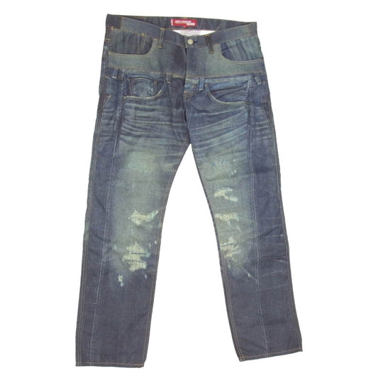 JUNYA WATANABE COMME des GARCONS MAN ジュンヤワタナベコムデギャルソンマン Levi's リーバイス WE-P206 Levi's リーバイス AD2009 206 転写 トロンプルイユ デニム パンツ インディゴブルー系 L【中古】