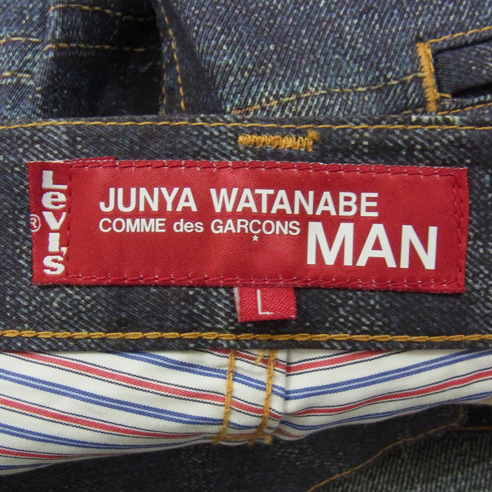 JUNYA WATANABE COMME des GARCONS MAN ジュンヤワタナベコムデギャルソンマン Levi's リーバイス WE-P206 Levi's リーバイス AD2009 206 転写 トロンプルイユ デニム パンツ インディゴブルー系 L【中古】