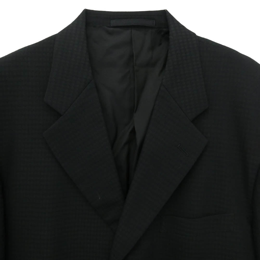 COMME des GARCONS HOMME コムデギャルソンオム HJ02012L/HP02010L AD2001 田中オム ウール トリアセテート テーラード ジャケット スラックス パンツ セットアップ スーツ ブラック系 L【中古】