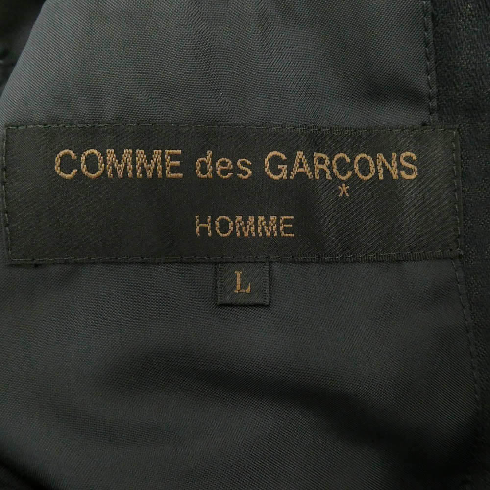 COMME des GARCONS HOMME コムデギャルソンオム HJ02012L/HP02010L AD2001 田中オム ウール トリアセテート テーラード ジャケット スラックス パンツ セットアップ スーツ ブラック系 L【中古】