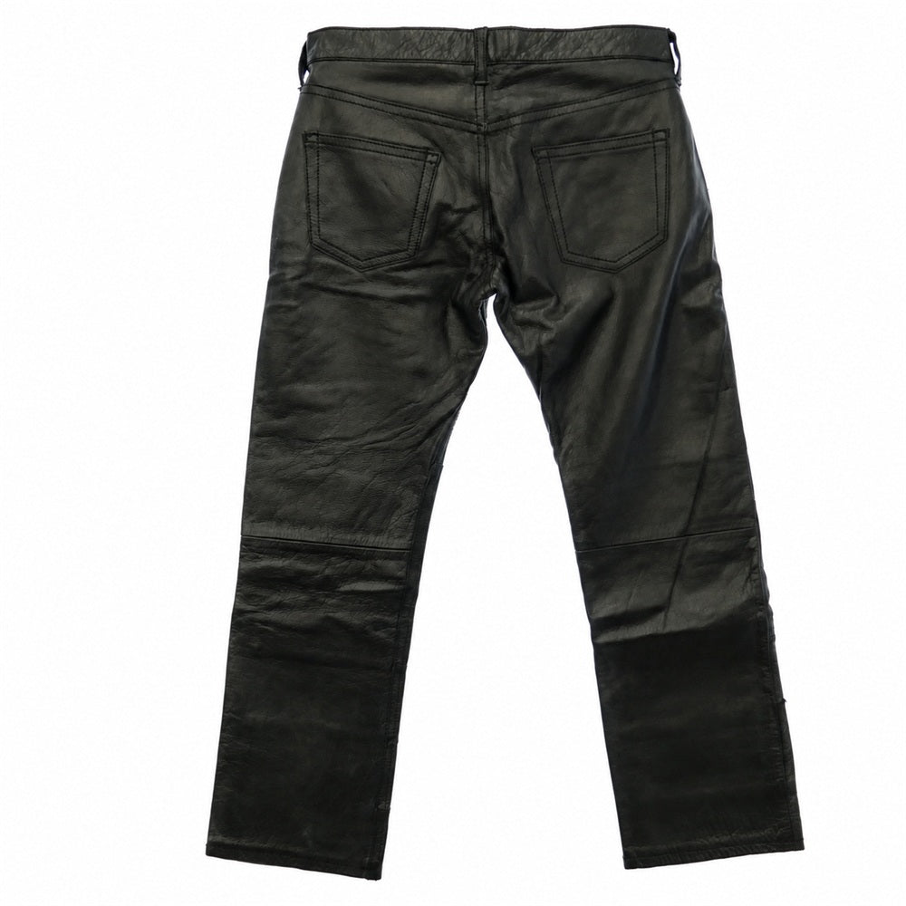 JUNYA WATANABE COMME des GARCONS MAN ジュンヤワタナベコムデギャルソンマン 04AW WN-P045 再構築 パッチ ワーク カウレザー パンツ ブラック系 L【中古】