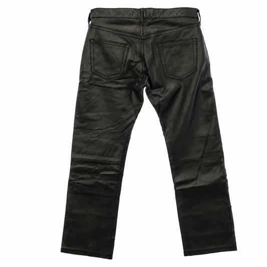 JUNYA WATANABE COMME des GARCONS MAN ジュンヤワタナベコムデギャルソンマン 04AW WN-P045 再構築 パッチ ワーク カウレザー パンツ ブラック系 L【中古】