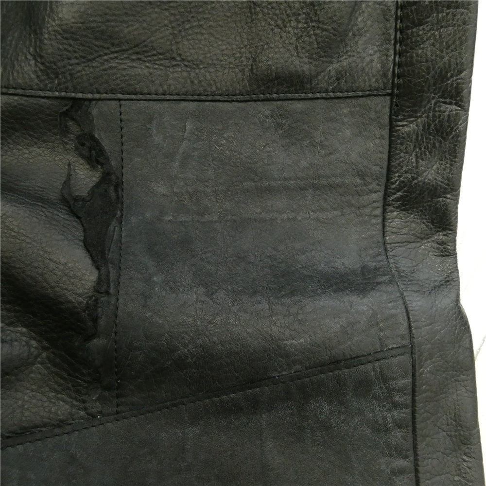 JUNYA WATANABE COMME des GARCONS MAN ジュンヤワタナベコムデギャルソンマン 04AW WN-P045 再構築 パッチ ワーク カウレザー パンツ ブラック系 L【中古】