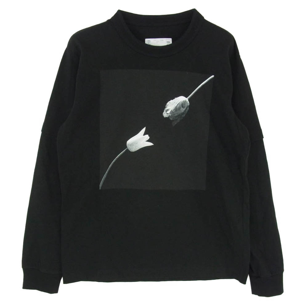 Sacai サカイ 26AW 26-01188S Robert Mapplethorpe ロバートメイプルソープ Tulip L/S T-Shirt チューリップ プリント 長袖 Tシャツ ブラック系 2【中古】