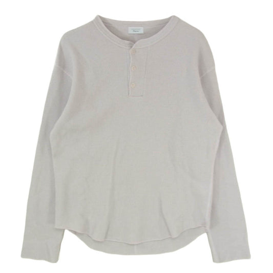 UNUSED アンユーズド US2539 Long-sleeve henry neck waffle T-shirt ロングスリーブ ヘンリーネック ワッフル 長袖 Tシャツ カットソー ピンクグレー系 2【中古】