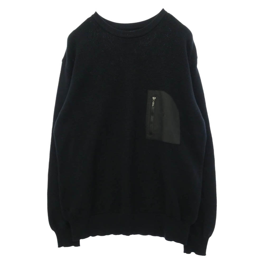 THE NORTH FACE ノースフェイス NT6100N PURPLE LABEL パープルレーベル PACK FIELD SWEATER パック フィールド ニット セーター ブラック系 M【中古】