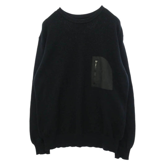 THE NORTH FACE ノースフェイス NT6100N PURPLE LABEL パープルレーベル PACK FIELD SWEATER パック フィールド ニット セーター ブラック系 M【中古】