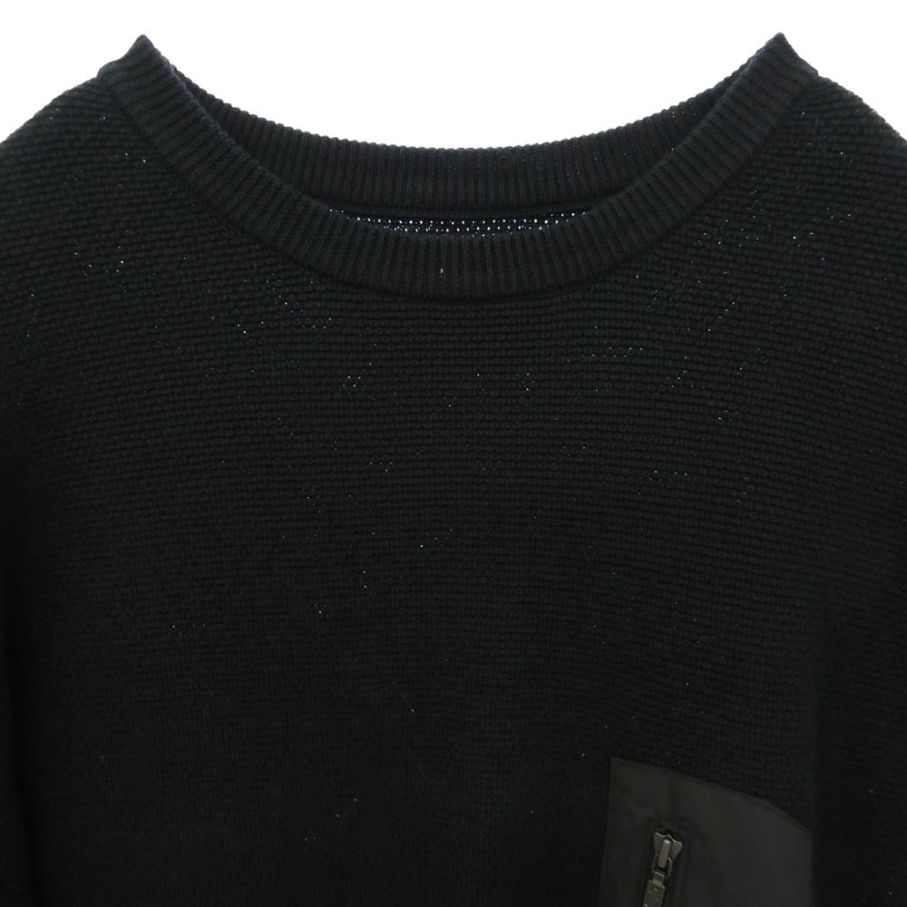 THE NORTH FACE ノースフェイス NT6100N PURPLE LABEL パープルレーベル PACK FIELD SWEATER パック フィールド ニット セーター ブラック系 M【中古】