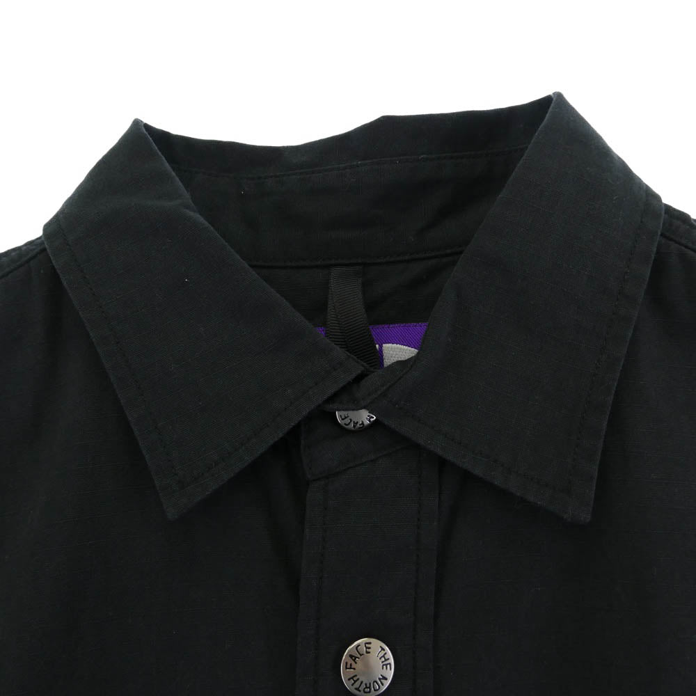 THE NORTH FACE ノースフェイス NY2104N PURPLE LABEL パープルレーベル RipStop Shirt Jacket リップストップ 長袖 シャツ ジャケット ブラック ブラック系 S【中古】