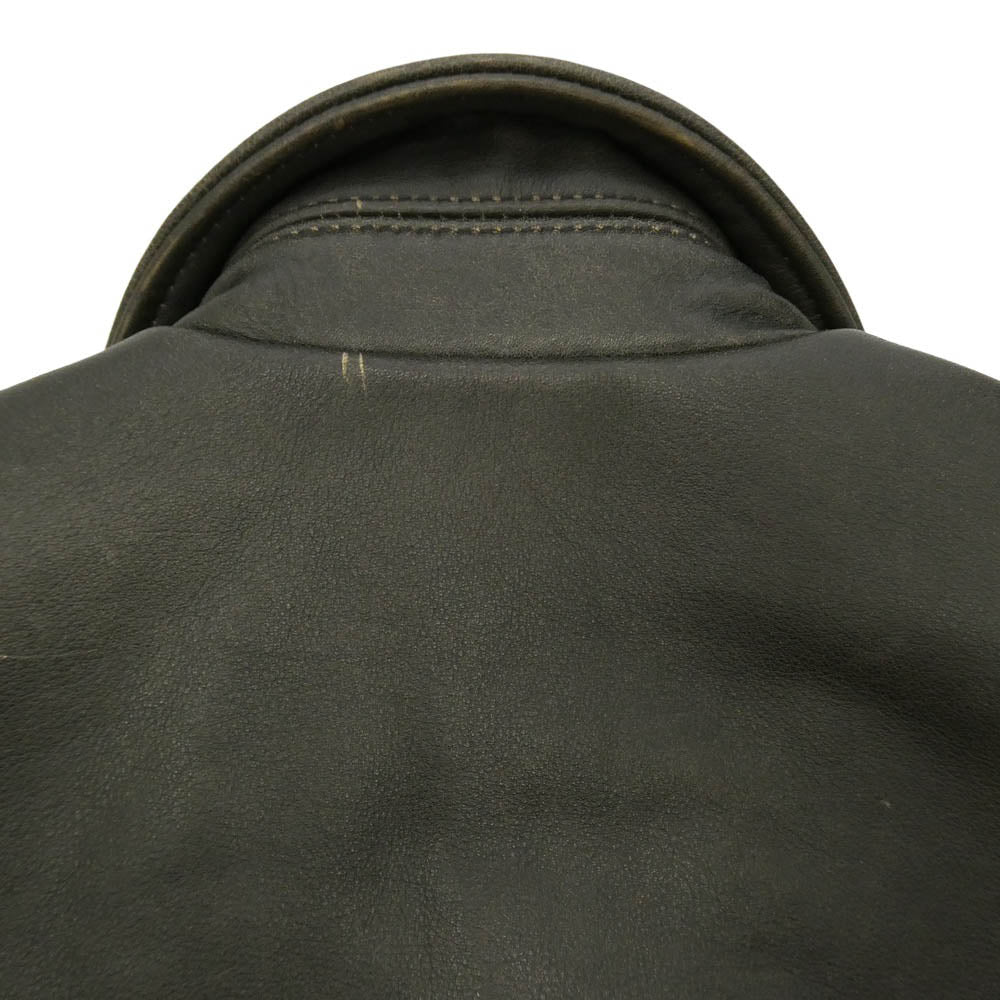 Supreme シュプリーム 25AW × Schott Leather Racer Jacket ショット エンボス ロゴ カウ レザー レーサー ジャケット 襟付 シングルライダース ジャケット 牛革 M ブラック系 M【中古】