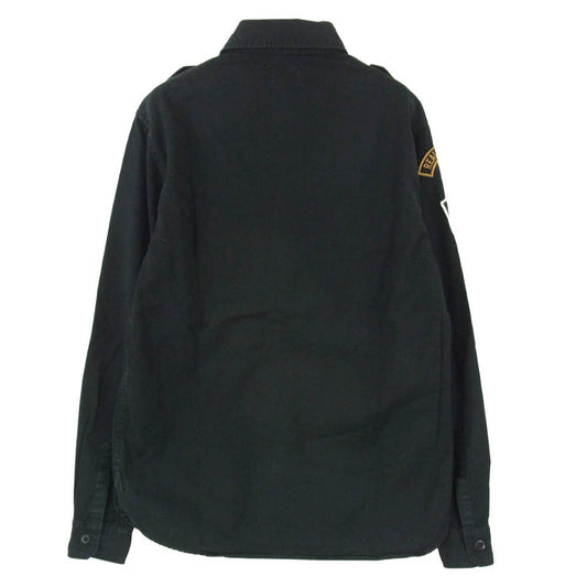 HYSTERIC GLAMOUR ヒステリックグラマー 0213AH08 ガールワッペン付き 長袖 ミリタリーシャツ ブラック系 L【中古】