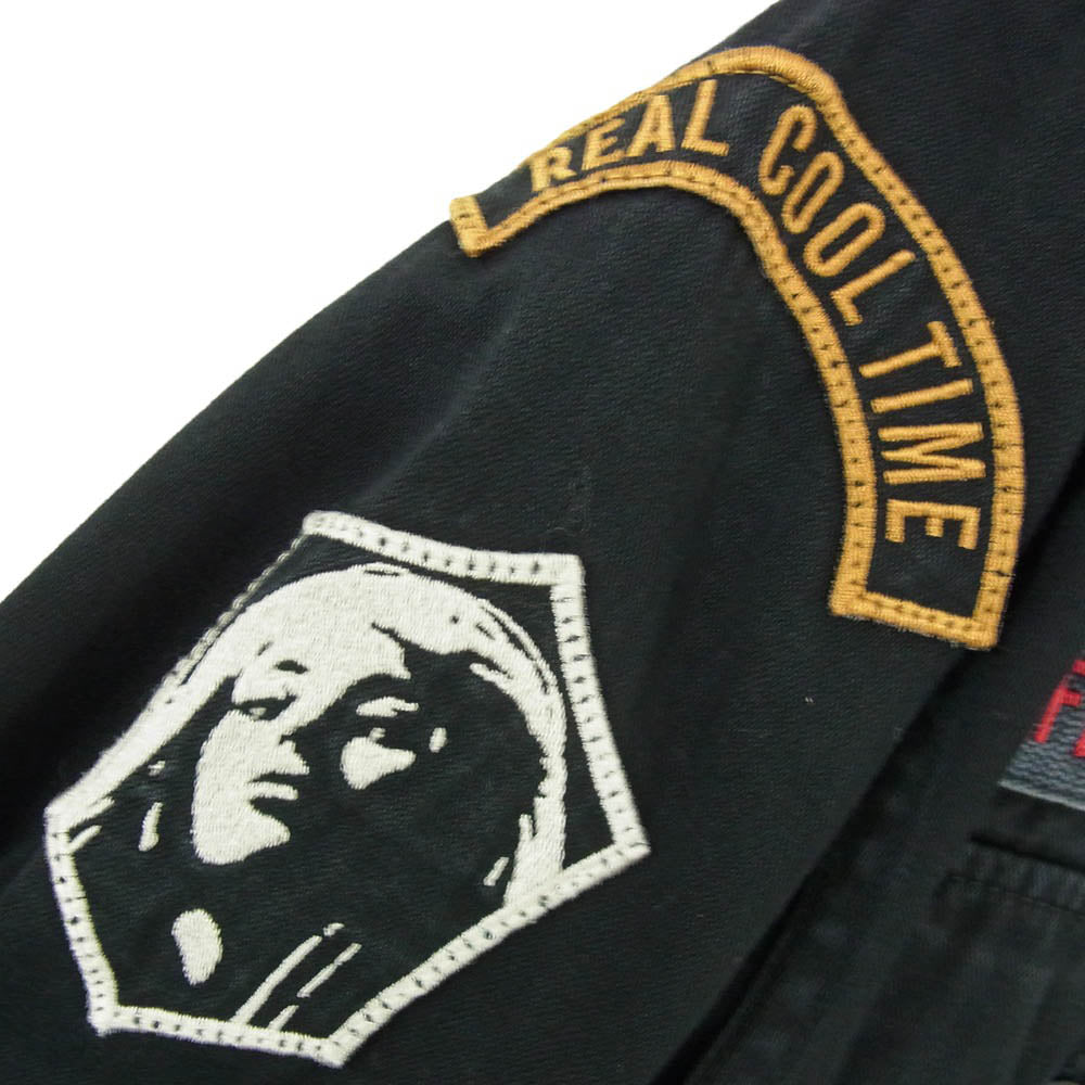 HYSTERIC GLAMOUR ヒステリックグラマー 0213AH08 ガールワッペン付き 長袖 ミリタリーシャツ ブラック系 L【中古】