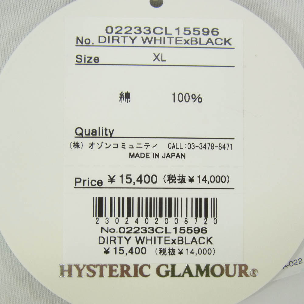HYSTERIC GLAMOUR ヒステリックグラマー 23AW 02233CL15 x The Rolling Stones 1975 ローリングストーンズ Three Quarter Sleeve T-Shirt 7分袖 ラグラン 長袖 Tシャツ カットソー ブラック系 XL【美品】【中古】
